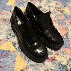 ZARA black platform chunky loaders